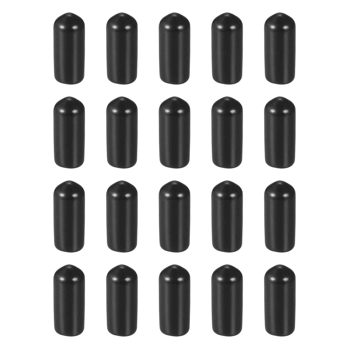 DMiotech 20 Pack 1/4"(6mm) ID Black Screw Thread Protectors Rubber End Caps Bolt Covers for Screw Bolt Furniture Pipe