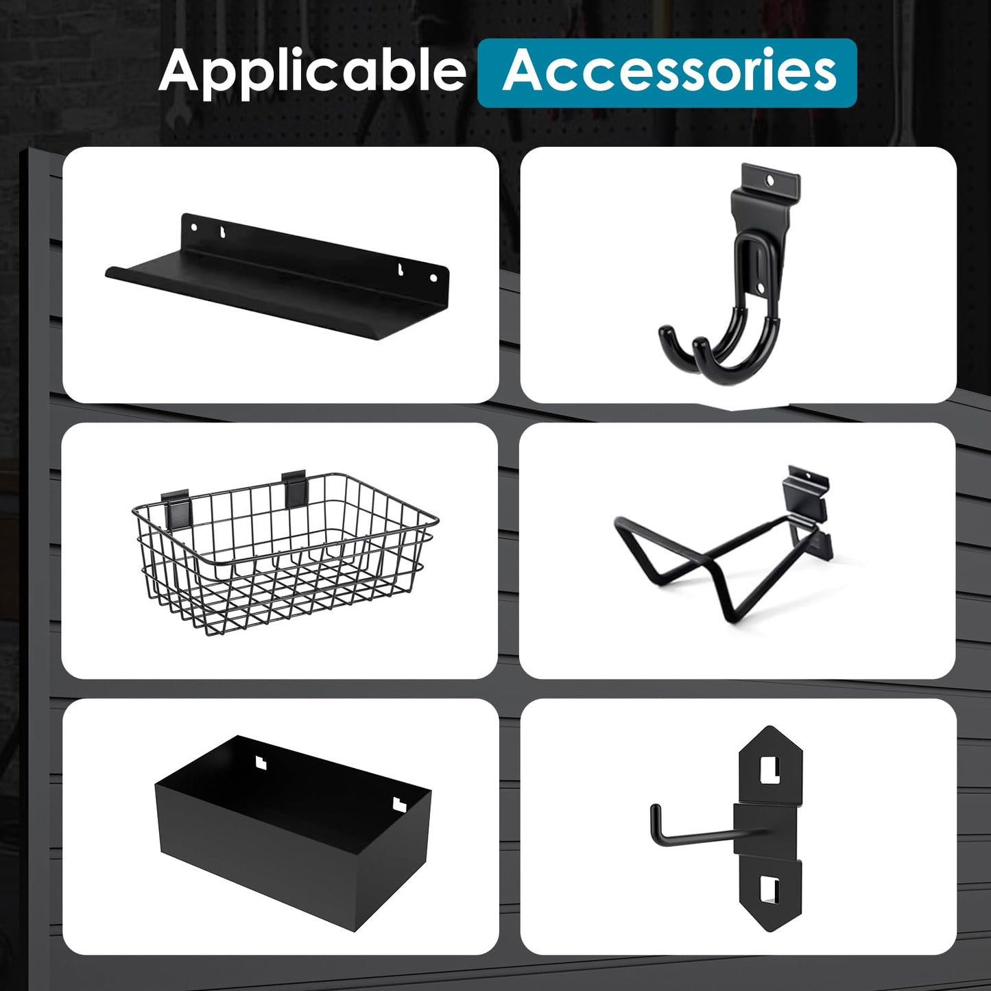 Brakki PVC Slat Wall Paneling 4x8 ft, Garage Organizer Storage System, Black Slatwall Panels for Garage Organization Product, Heavy Duty Wall Mounted Tool Storage for Home