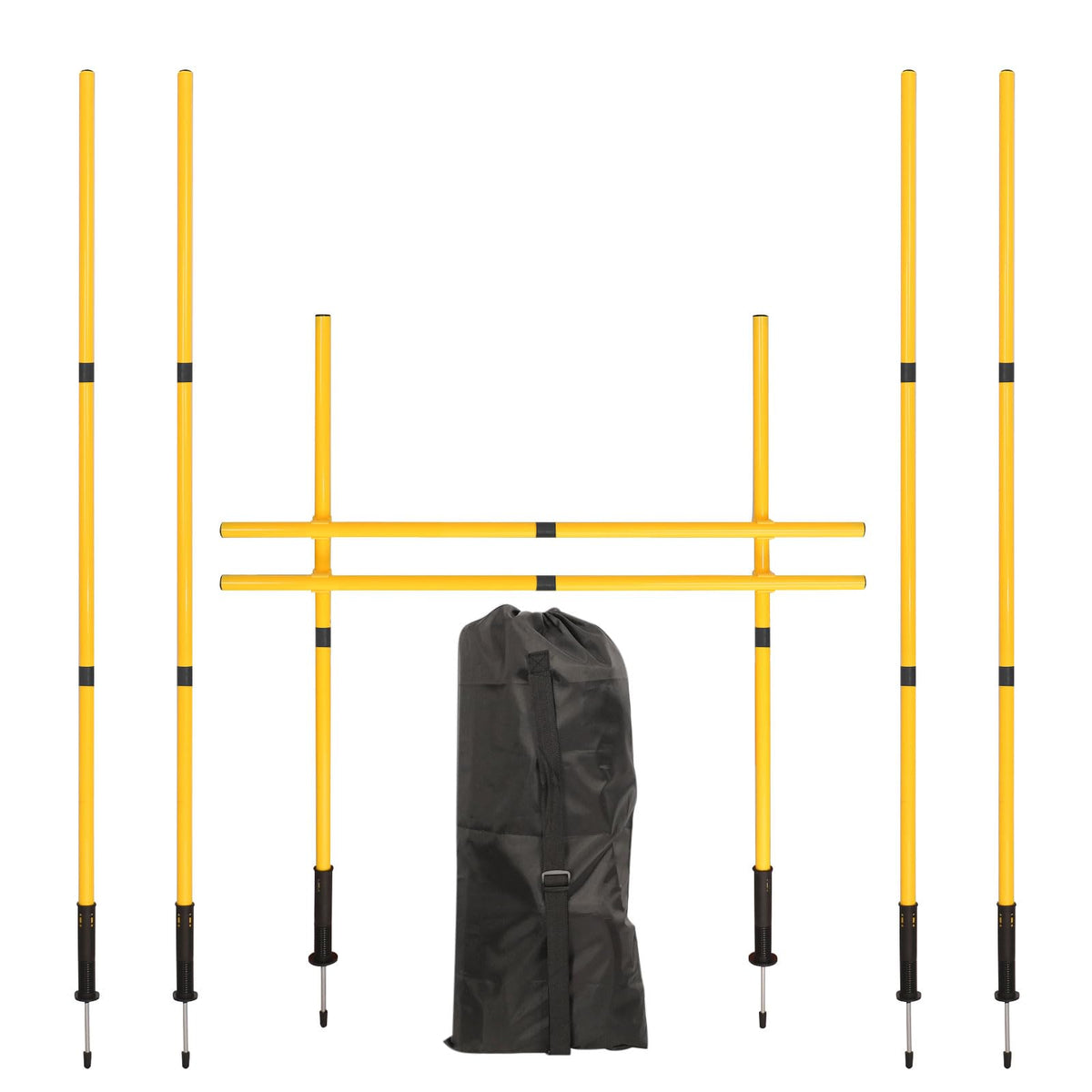 LTTGX Soccer Agility Training Poles Set: Football Speed Training Equipment with 6Soccer Agility Poles Adjustable Height Hurdles for Basketball Athletes Youth