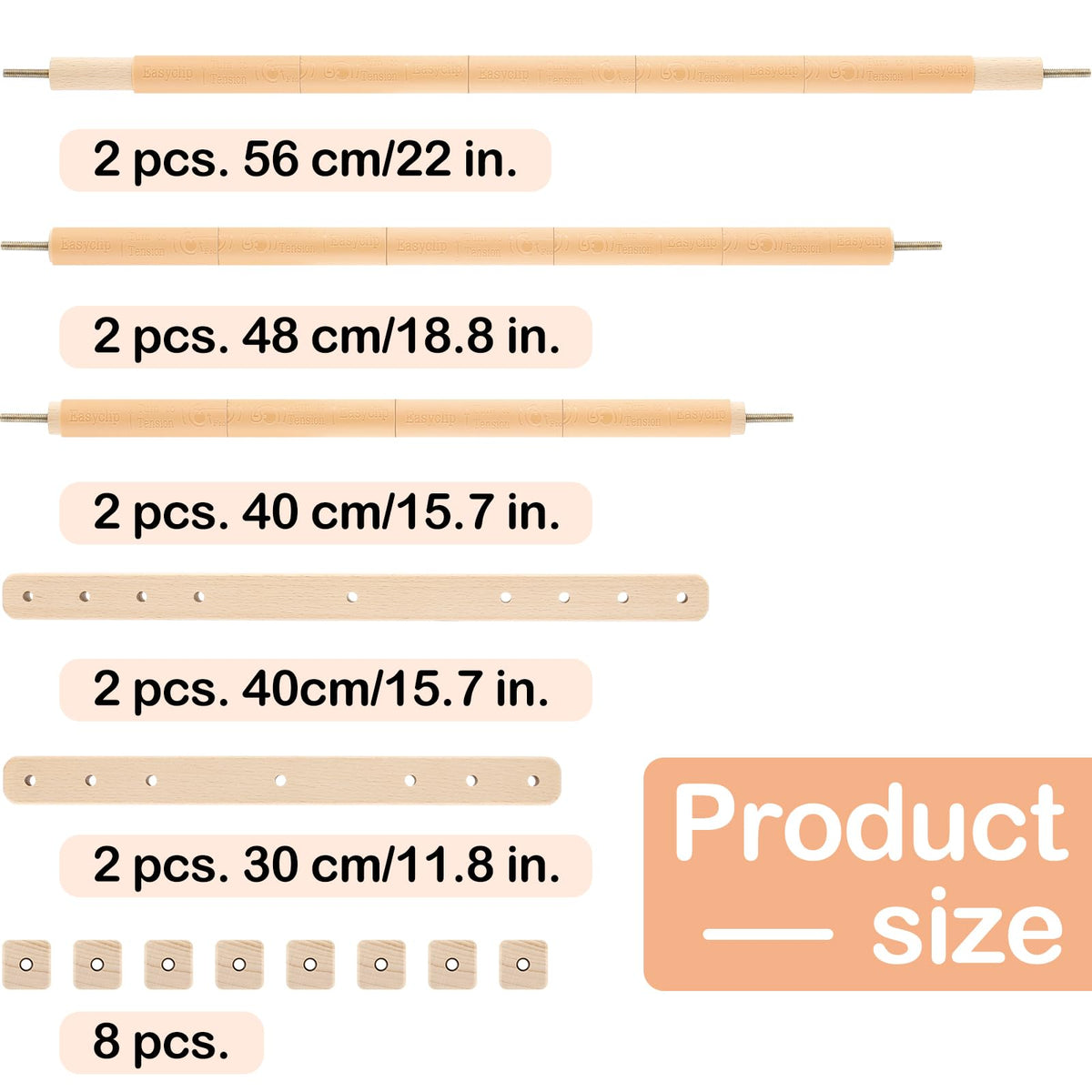 CroBlissful Cross Stitch Scroll Frame Set with Plastic Clamps Beech Hardwood Embroidery Frame Needlepoint Cross Stitch Holder for Sewing, Needlework, Embroidery Projects