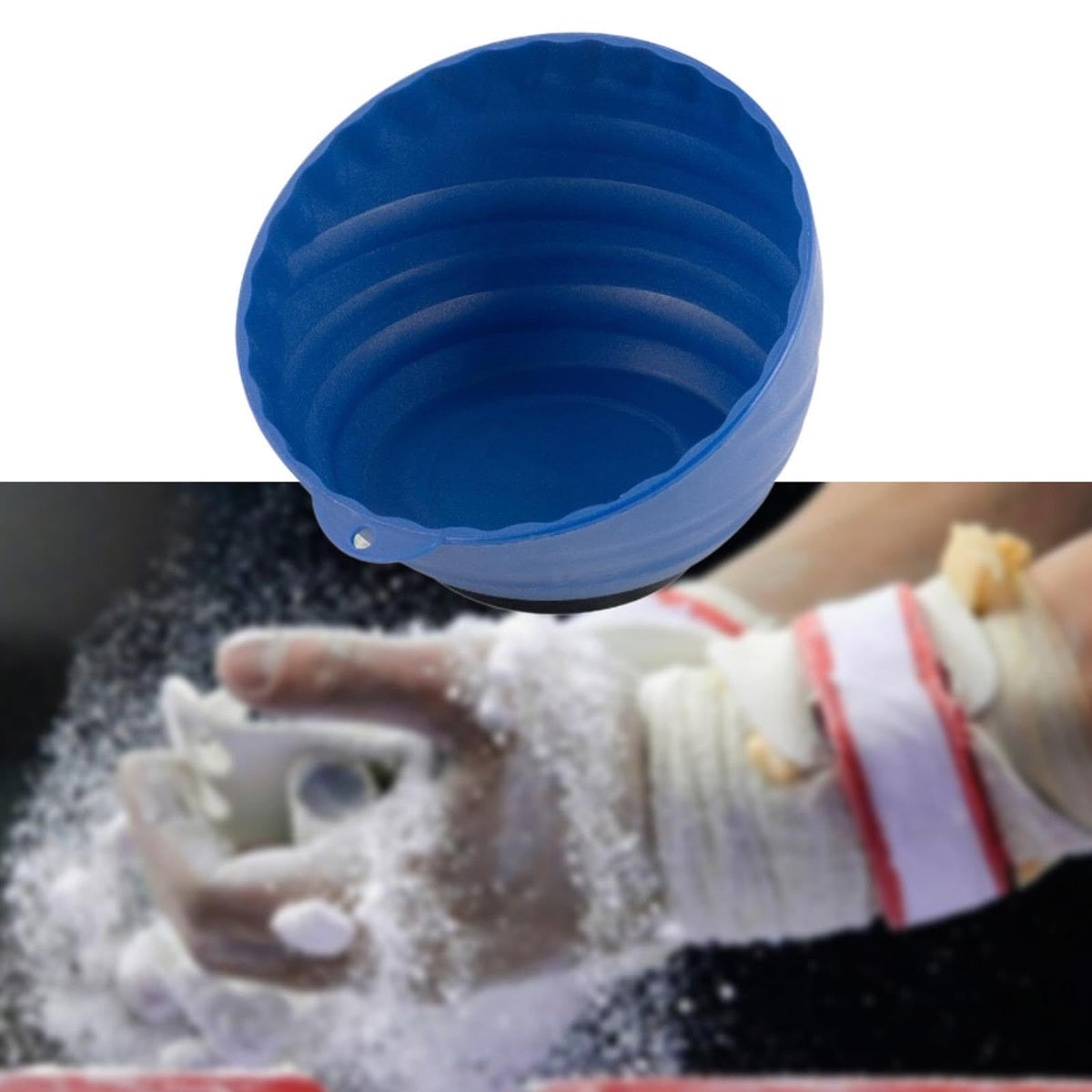 CQJRGF Gym Chalk Bowl Storage Bowl Multi Position Portable Large Gym Chalk Container Chalk Holder for Sports Gymnastics Deadlifting(Blue)