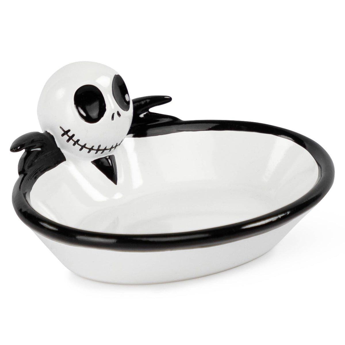 Disney Nightmare Before Christmas Soap Dish - Black & White Resin Sponge Holder/Jewelry Dish Features Jack Skellington - Bathroom Décor