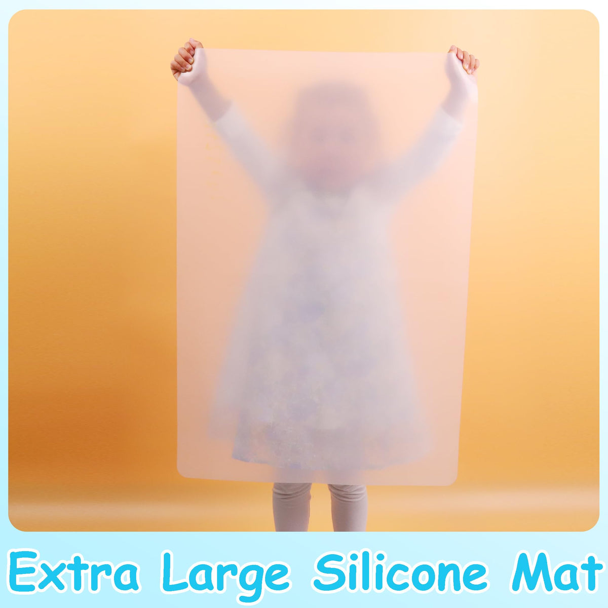 PABUSIOR Large Clear Silicone Crafts Mats: Non-Slip Translucent Liner 15.7×23.6In (2 Pcs) - Heat Resistant Silicone Countertop Protector Mat for Pastry, Epoxy Resin, Glitter Slime, Manicure, DIY Sheet