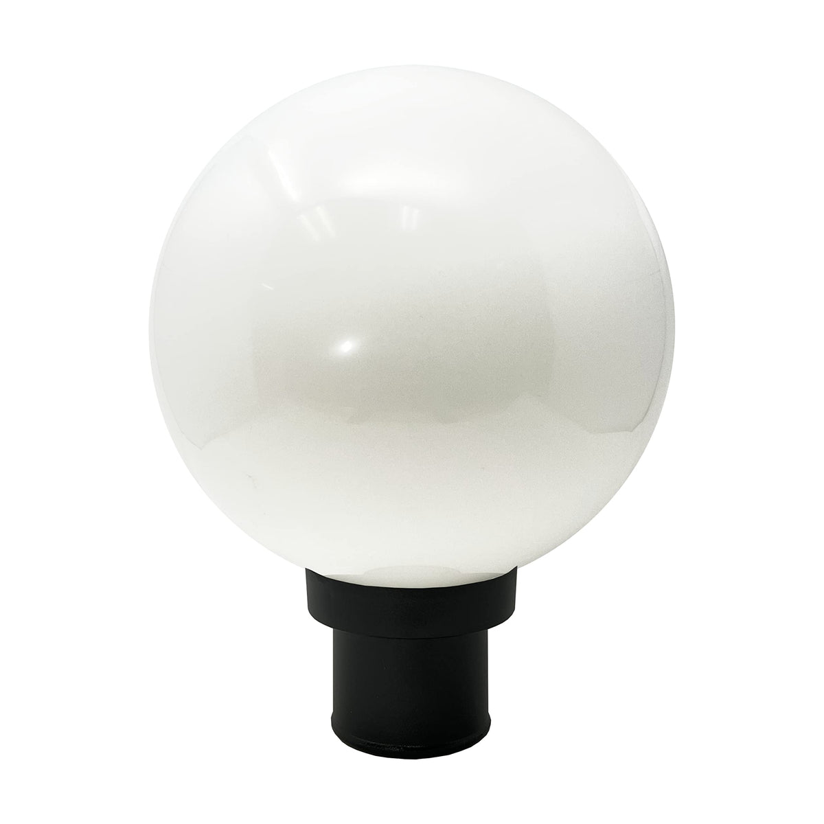 KastLite Lamp Post Globe Combo | 10in White Acrylic Lens | Black Fitter | Fits 3in Posts | Includes 5000K LED Bulb | Model KL-X-20010-W