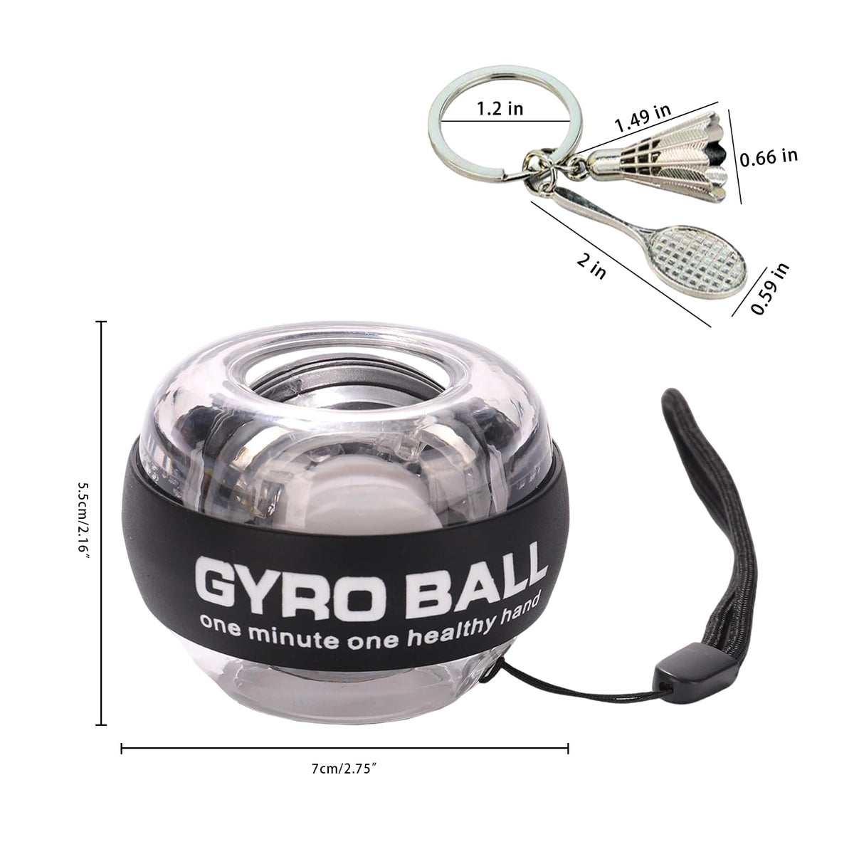 Hand Grip Strengthener Ball Wrist Ball gyro ball Exerciser Auto-Start Wrist Balls Hand Exerciser Devices with LED Lights for Strengthening Arms hand strengthening devices powerball gyro exerciser