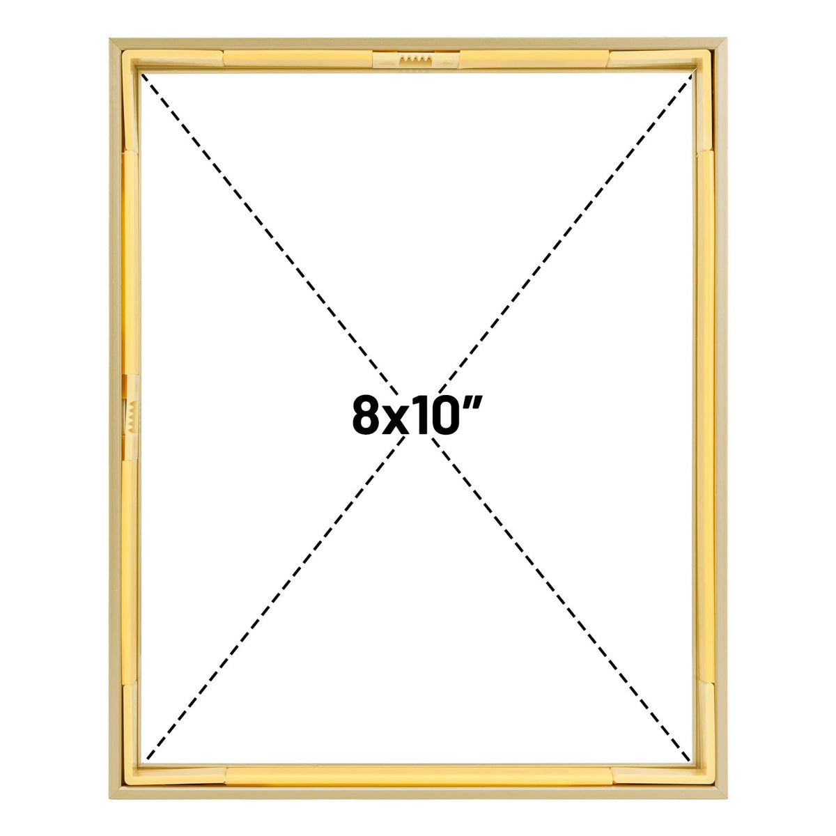 Frametory, 8x10 Floating Picture Frame - Metal Photo Frame - Real Glass - for Wall Mount or Tabletop Displays (Gold, 2 Pack)