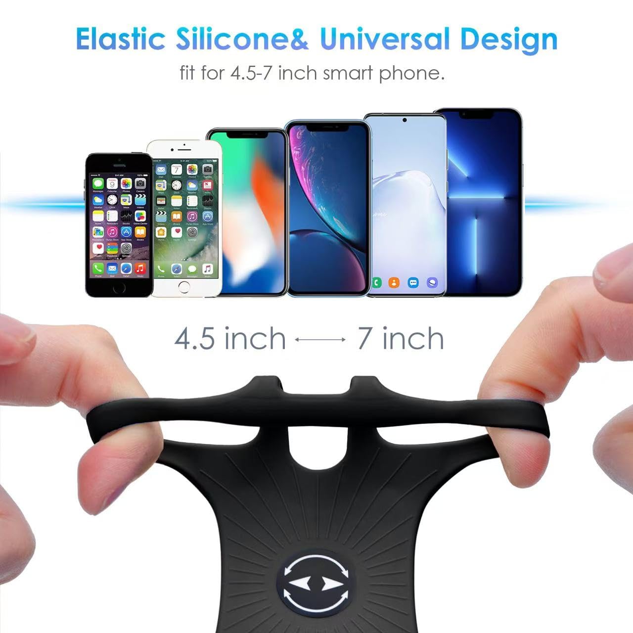 Cikyner Water Bottle Strap, Water Bottle Holder for Mobile Phone 360° Rotatable & Removable Water Bottle Pouch Gym Water Bottle Accessories for 4.5-7'' Mobile Phone & 18-40 oz Water Bottles (G7L)