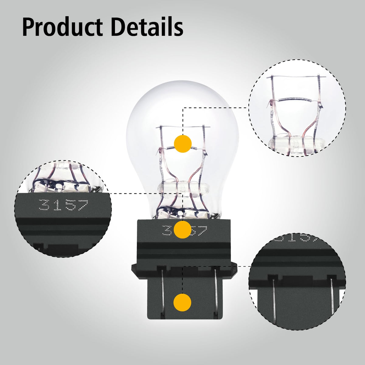 Rafeal Auto 3157 Light Bulb 10 Pack, Automotive Brake & Turn Signal Replacement Bulbs for Cars, Trucks, SUVs