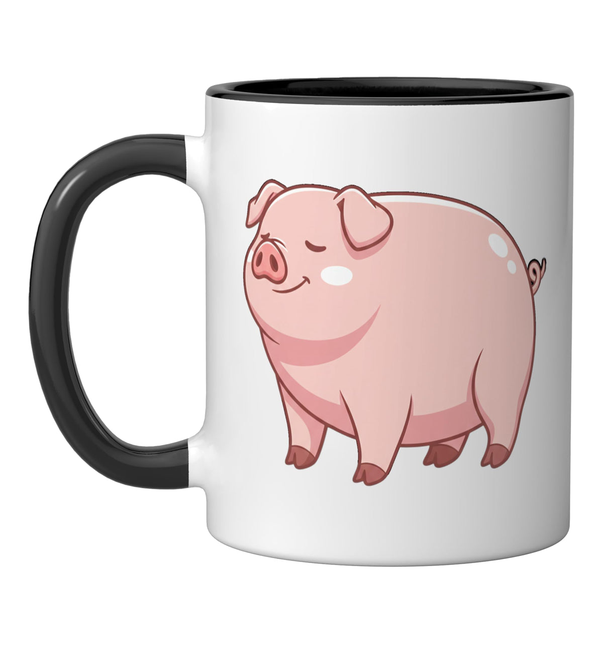 Cute Pig Halloween Farm Animal Kids Cartoon Pig Costume Ceramic Mug, Black/White