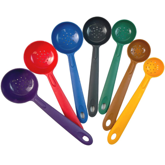 Cook's Rite-Size Rite-Size Perforated Round Circle Server Set of Portion Control Utensils, Copolymer Plastic Heat Resistant Professional Cooking Spoons, (Set of 7 Servers in Various Sizes and Colors)