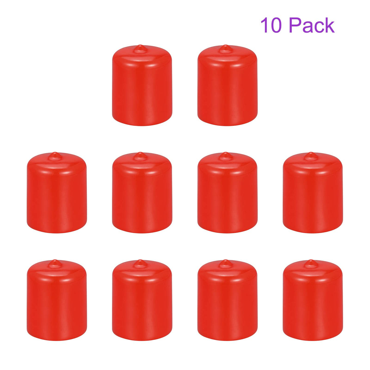 DMiotech 10 Pack 1" ID Red Screw Thread Protectors Rubber End Caps Bolt Covers for Screw Bolt Furniture Pipe