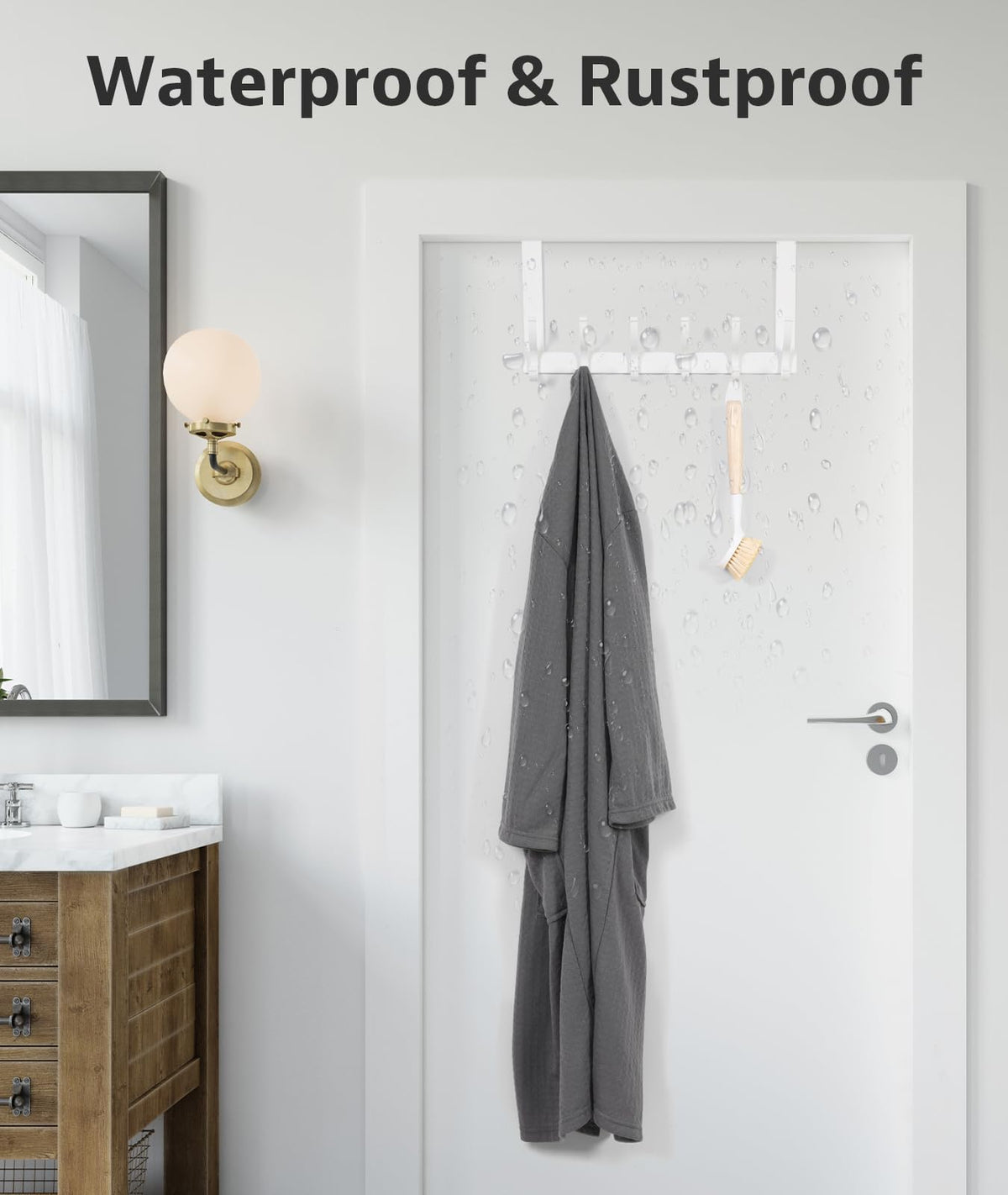 Optish Over The Door Hooks, Door Hanger Hooks for Hanging, Over The Doors Towel Racks for Bathroom, Coat Rack Dorm Essentials (1Pack, White, Fit 1-3/4" Doors)