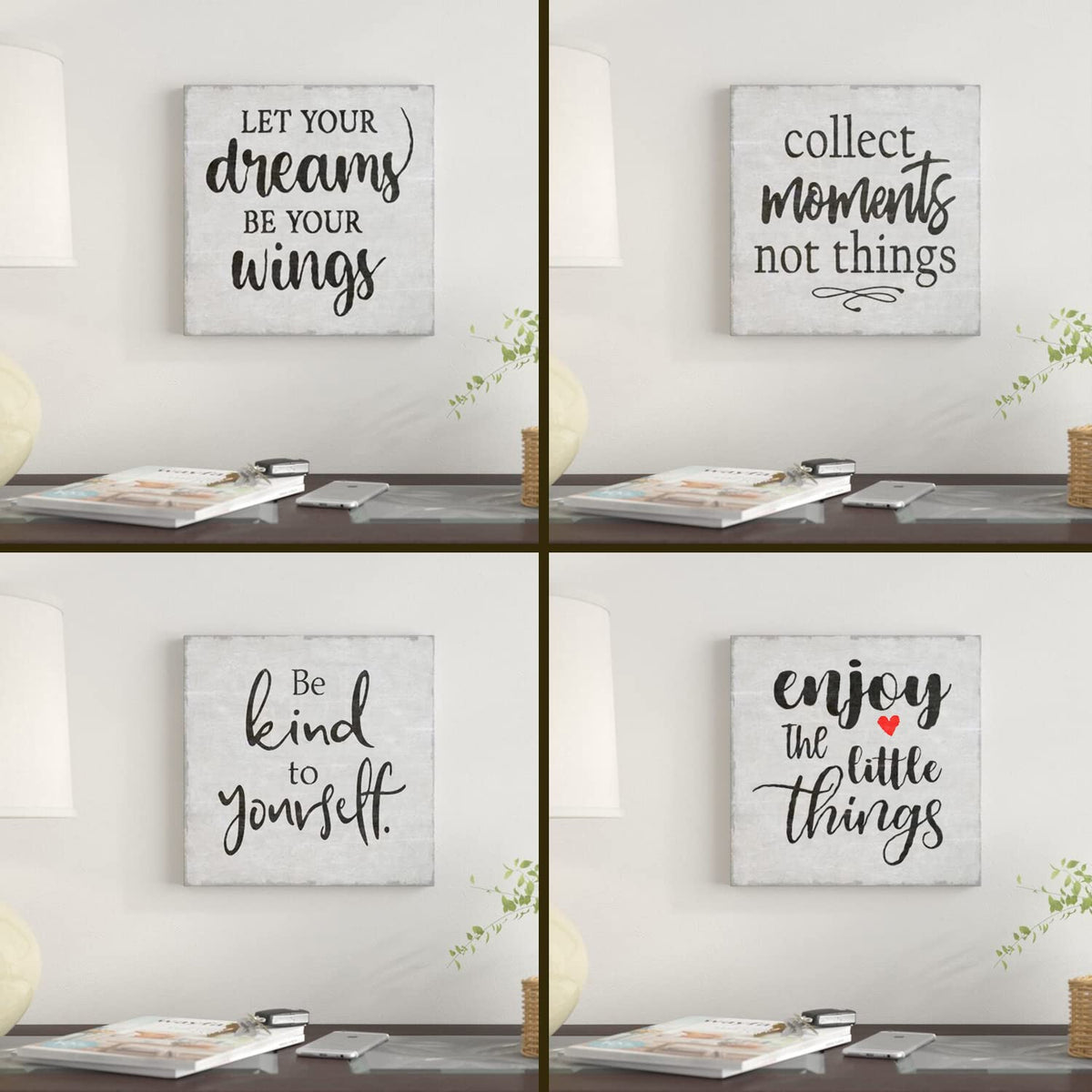 20 Piece Inspirational Word Stencil Set, Stencils for Painting on Wood, Canvas - Quotes Include Dream, Faith Hope Love - Stencils for Crafts Reusable – Drawing & Signs - 8 Inch