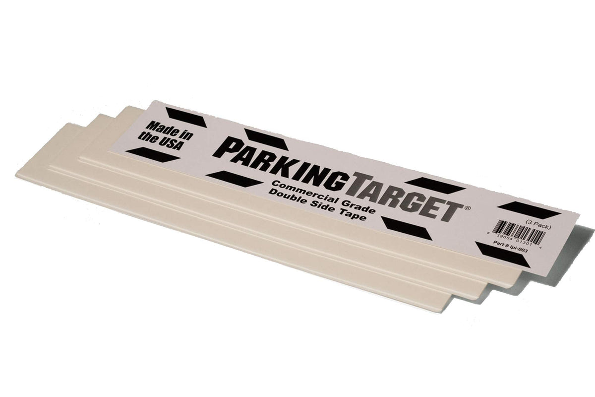 PARKING TARGET 1-Pack: 3 Tape Pieces - 3 x 16 Double-Sided Foam Tape Replacement Strips - Great for Household Projects and Crafts - Mom & Dad and USA Decals Included