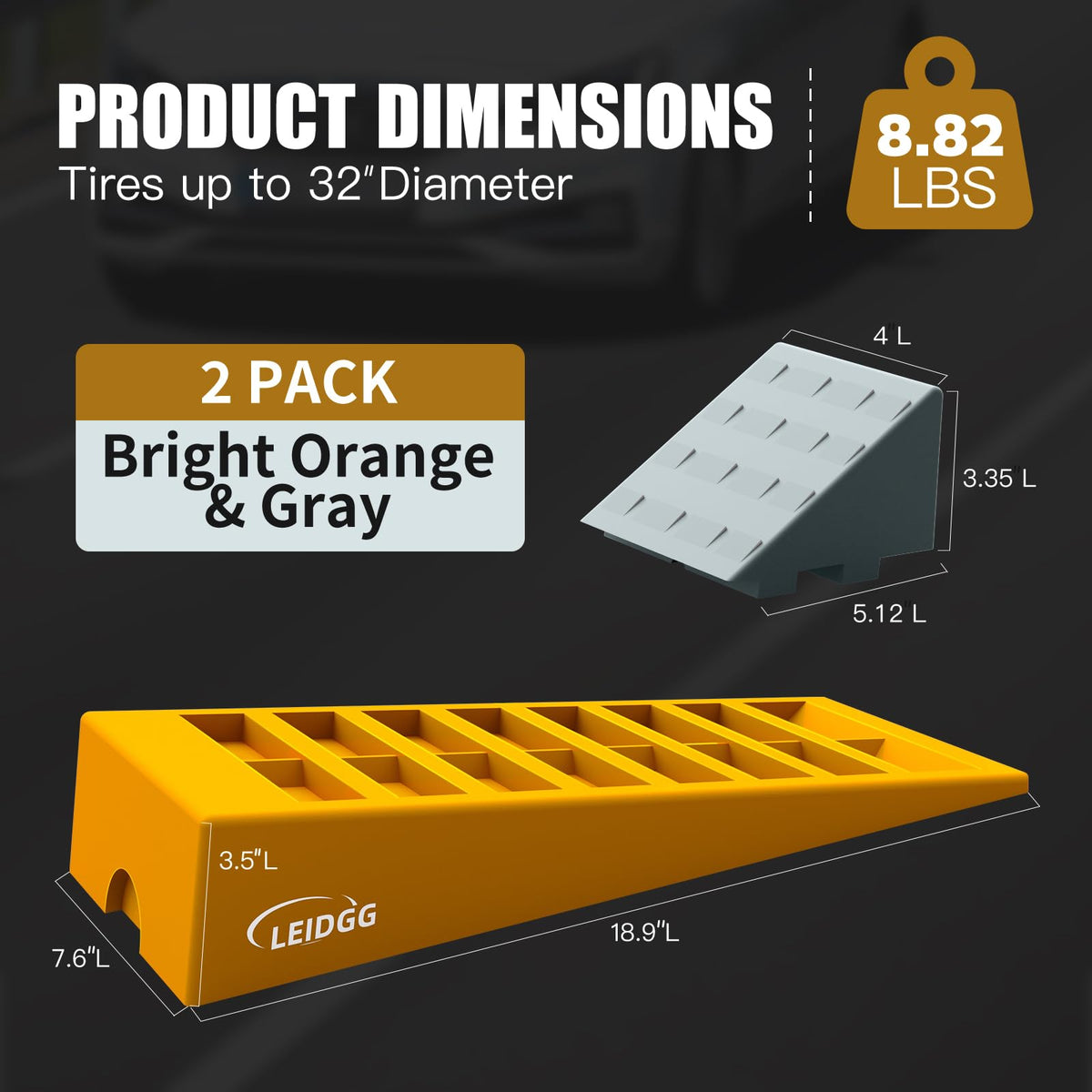LEIDGG RV Leveling Blocks 2 Pack Heavy Duty Camper Leveler with Storage BagSupports Up to 10000 LBS Adjustable Up to 3IN Ideal for Travel Trailers, Campers, RVs, Motorhomes