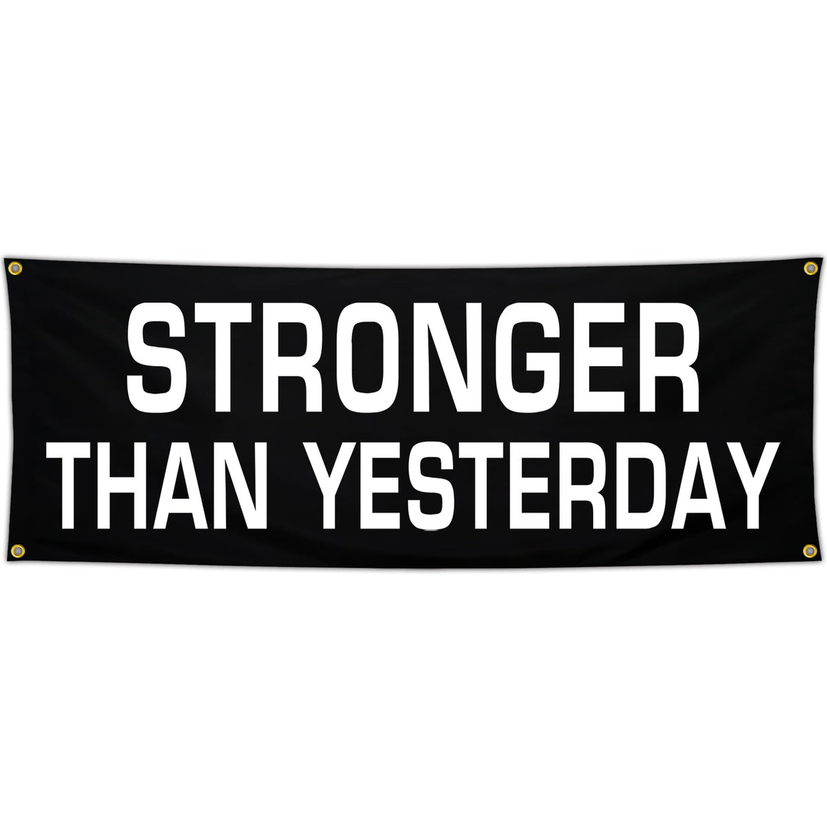 Bomtas Motivational Gym Posters Banners Flags for Home Gym Room Guys Office Bedroom Stronger Than Yesterday Inspirational Flag Banner 24x72 Inch Motivation Wall Art Decor