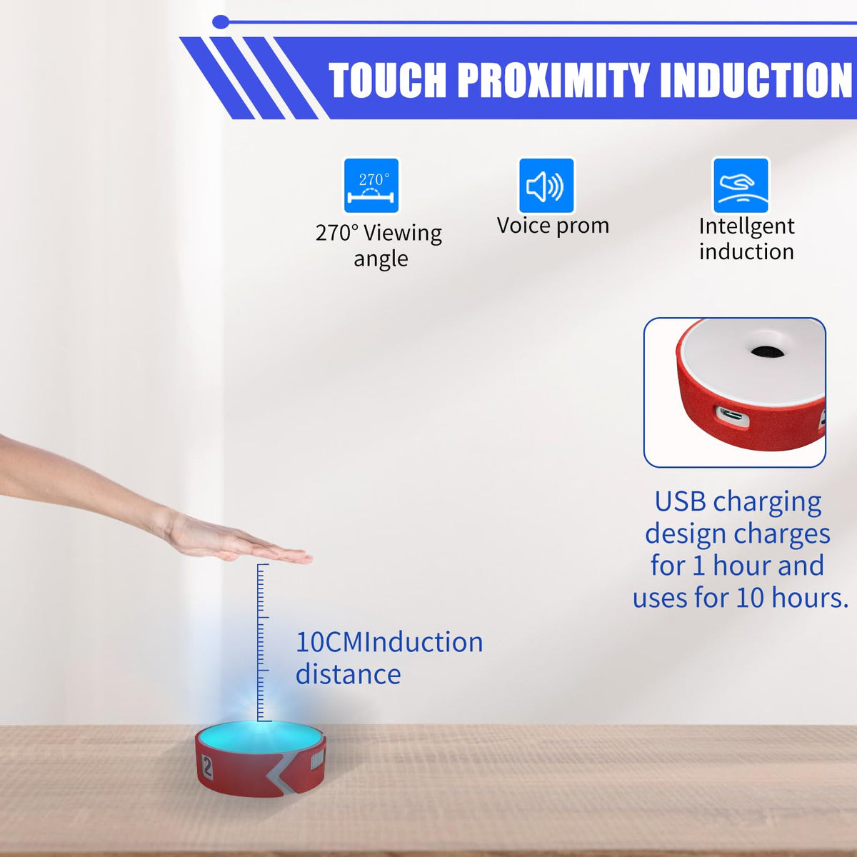 SYWAN Agility Training Lights, Reaction Training Light of 6PCS Sport Agility Light USB Charging, Last 10 Hours, 10cm Height Sensing Distance, 4 Light Color, 4 Mode, 270 Degree Viewable Angle