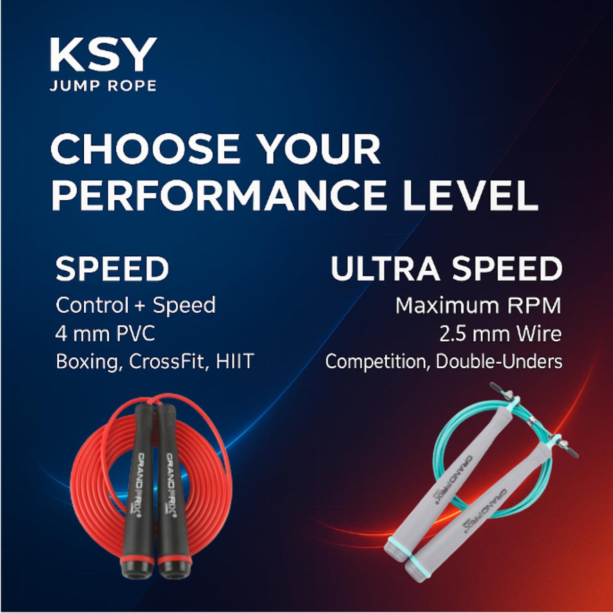 KSY Grand Prix Ultra Speed Light Wire Jump Rope (S-707, Red) – Professional Steel Wire Speed Rope for Boxing, CrossFit & HIIT – Adjustable Jump Rope with Precision Bearings – Made in Korea