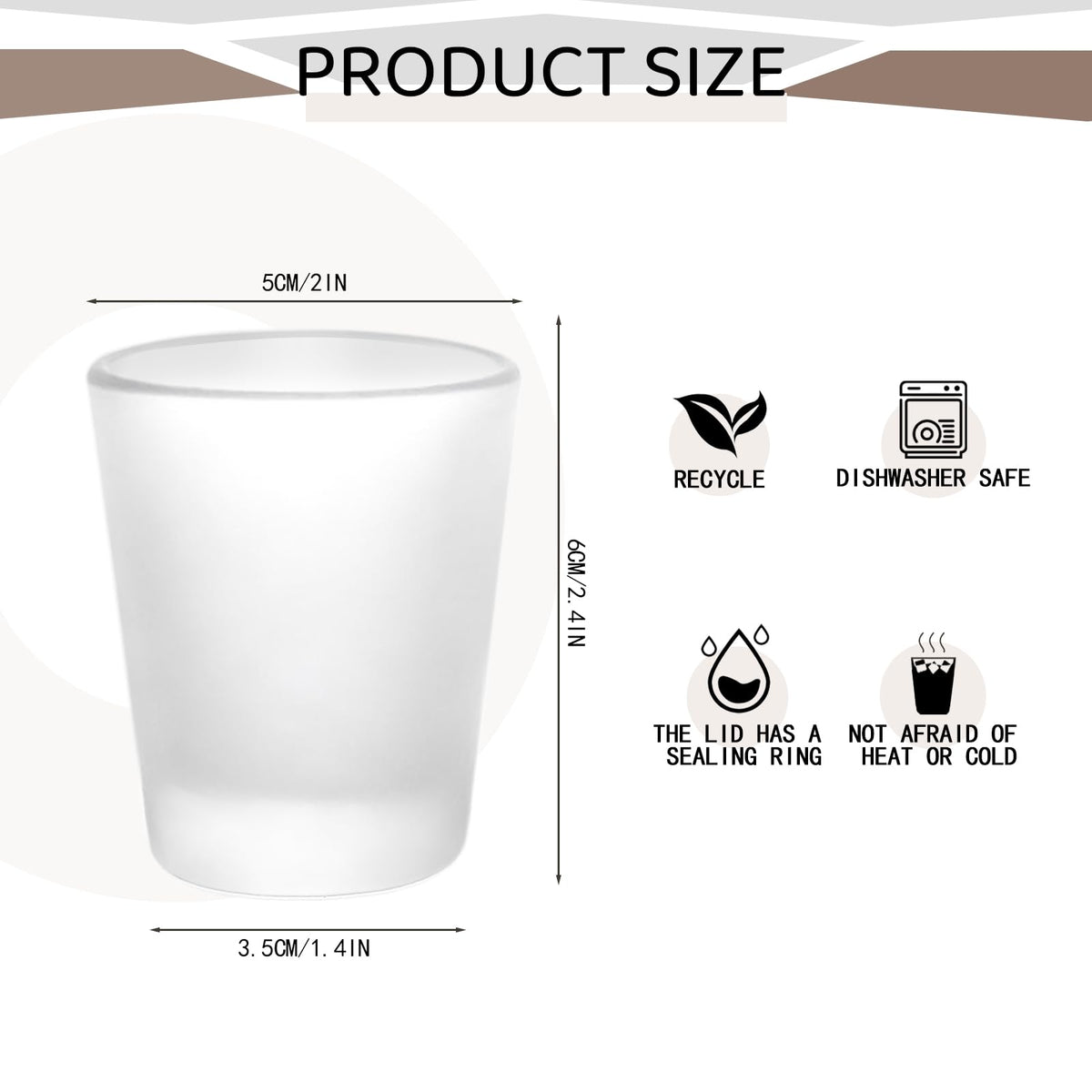 YOUKE OLA 72 Pack Sublimation Shot Glasses Cups with Heavy Base Sublimation Blanks Cute Shot Glass Tumbler Bulk for Heat Press, Personalized Gift, Wedding, Party, 1.5oz Frosted