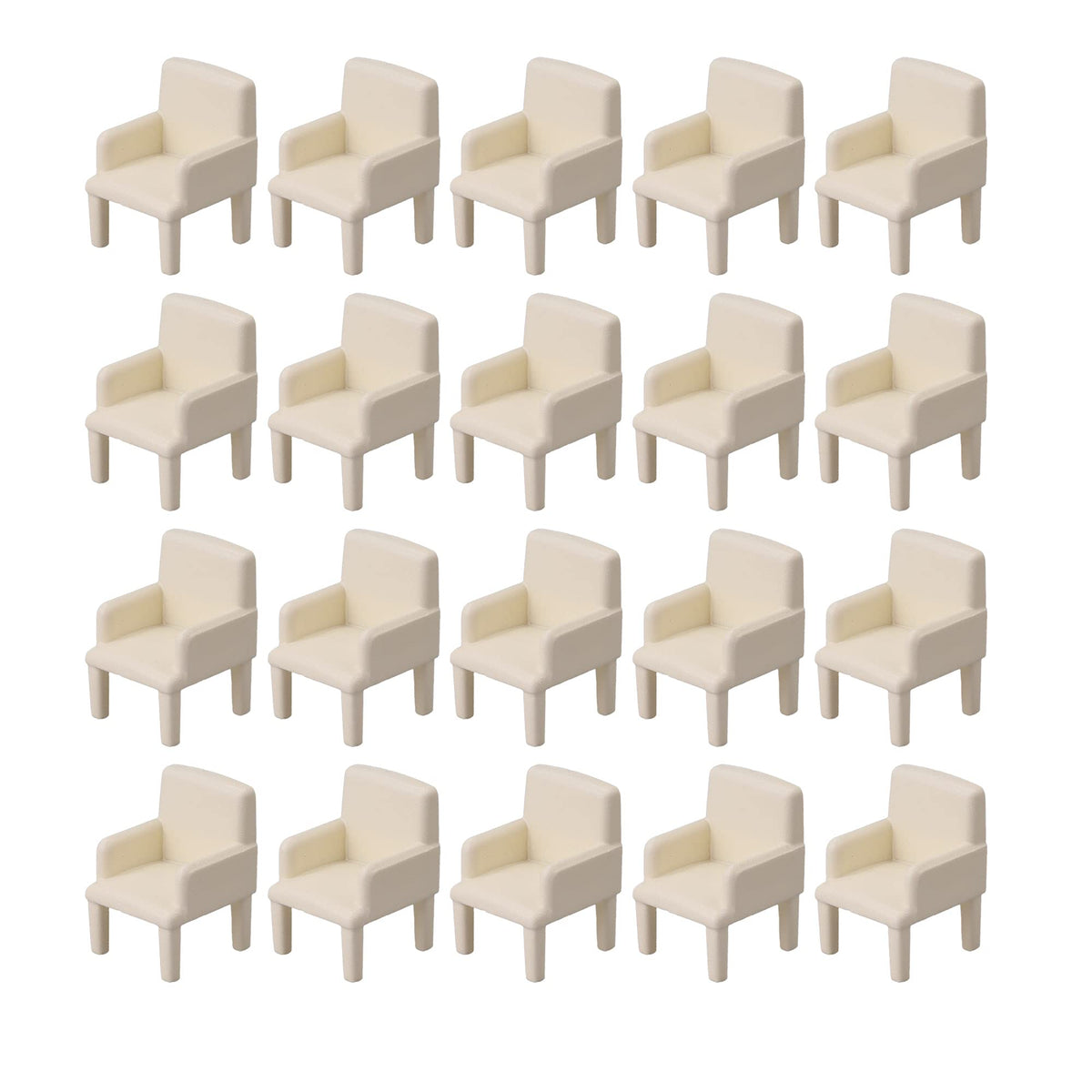 BQLZR Beige 1:50 Doll House Miniature Furniture Sofa Chair for Living Room Pack of 20 1.4x1.4x2cm