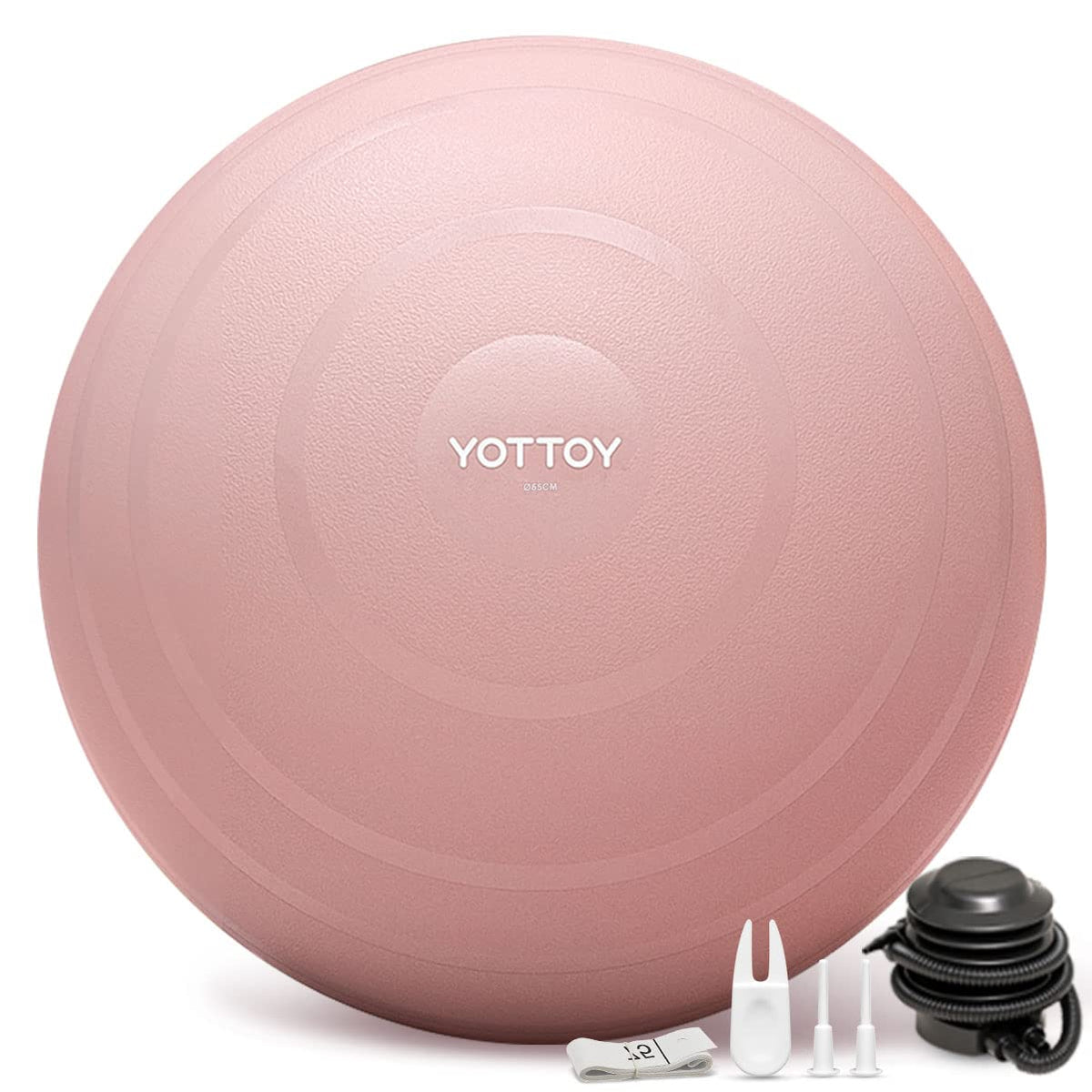 YOTTOY Anti-Burst Exercise Ball for Working Out, Yoga Ball for Pregnancy,Extra Thick Workout for Physical Therapy,Stability Ball for Ball Chair Fitness with Pump (Pink)