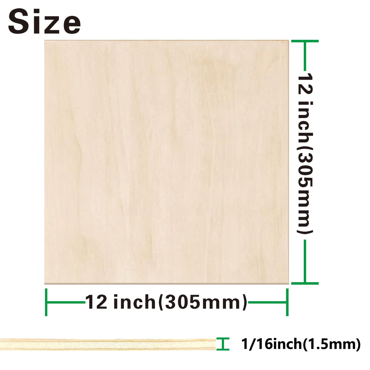 12 Pack Basswood Sheets 1/16 inch,12"x12"x1/16 Plywood Sheets,1.5mm Basswood for Laser Cutting,Laser Engraving Blanks,Thin Natural Unfinished Wood for Crafts,Wood Burning,Scroll Saw Cutting