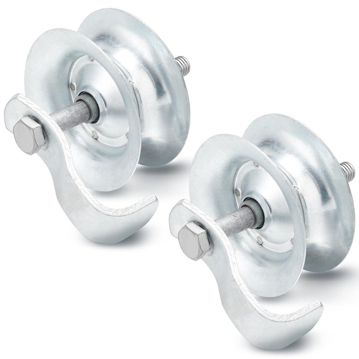 Pasimy 2 Pcs 5'' Sliding Gate Roller Galvanized Steel Pipe Track Roller Gate Hardware Kit for 1 5/8" Pipe Track Fence