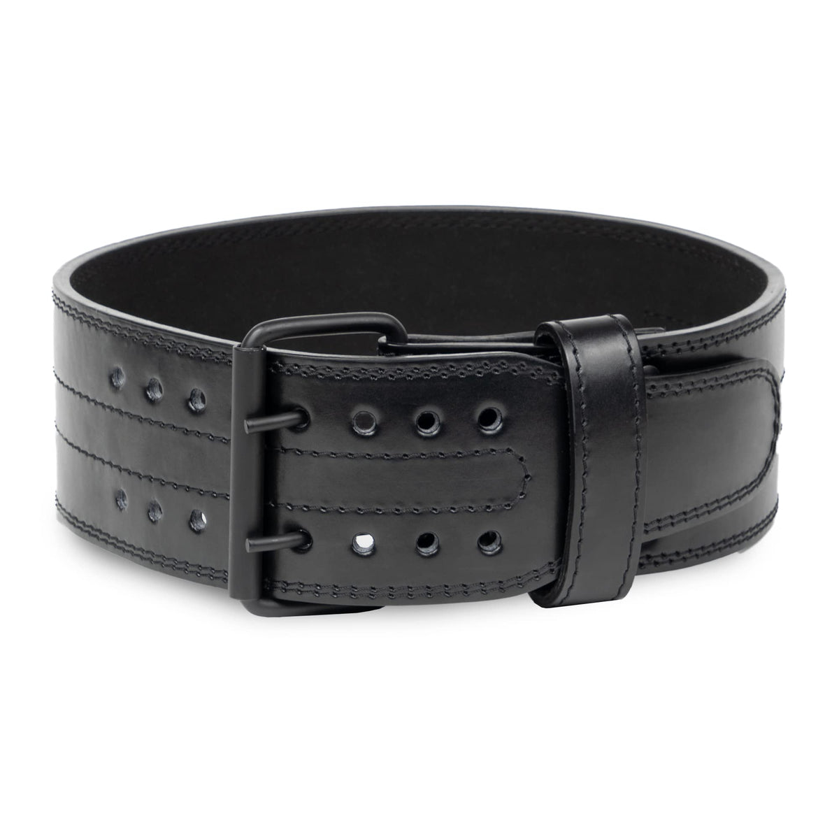 Gymreapers Weightlifting Belt 6MM Genuine Leather - Double Prong Power Belt Heavy Duty 4-Inch Wide - Strong, Stabilizing Back Support for Deadlifts, Squats Powerlifting (Black, Small)