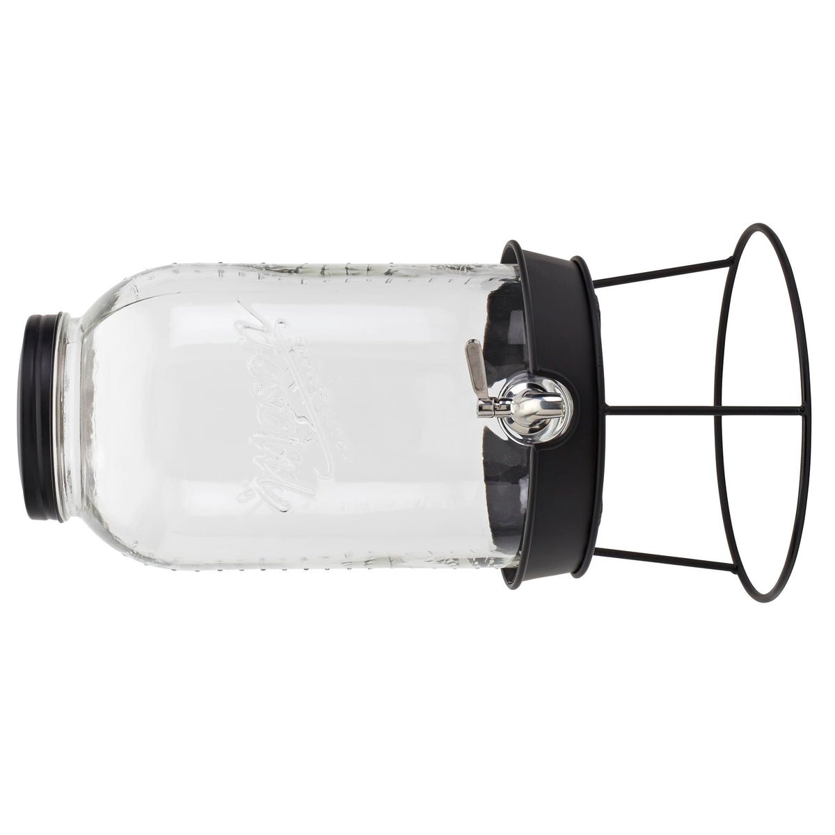 Mason Craft & More 3 Gallon Glass Beverage Drink Dispenser with Leakproof Spigot and Metal Stand