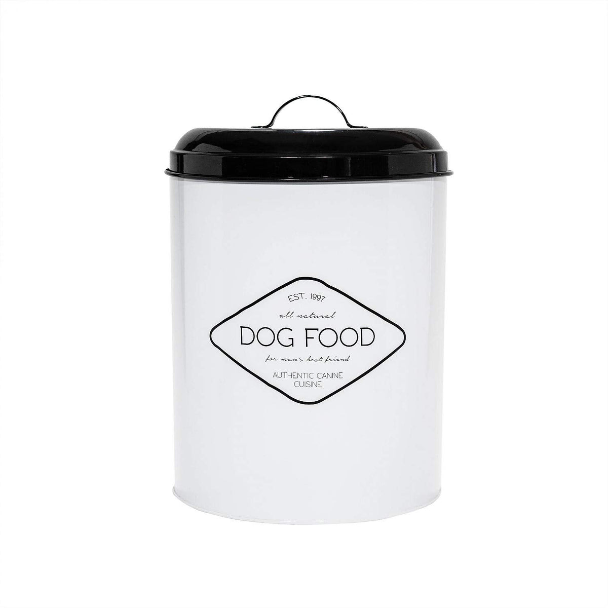Amici Pet Buster All Natural Canister, Metal Storage Container with Handle Lid & Silicone Gasket Seal, Minimal Countertop Food Bin for Pantry, Pet Treats & Kitchen Dry Goods - 272 Oz (10.5"L x 14"H)