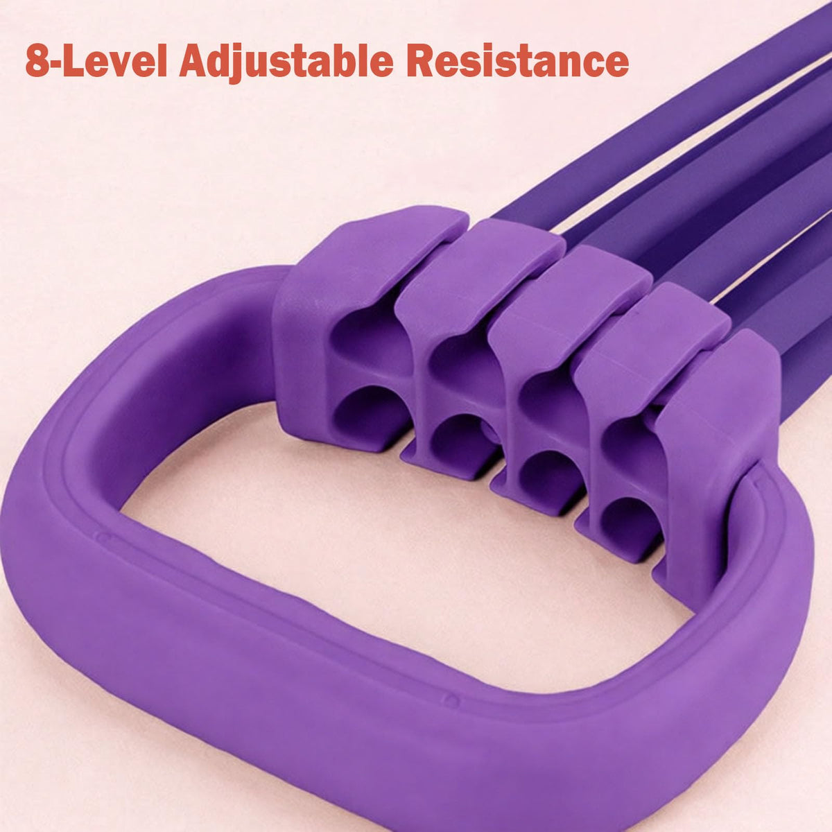 Pedal Resistance Band with Handle 8 Tube 3-in-1 Adjustable Resistance Band with 8 Levels & Foot Pedals, Sit Up Exercise Equipment,Multifunctional Fitness Band for Legs, Arms, Abs, Butt Workout at Home