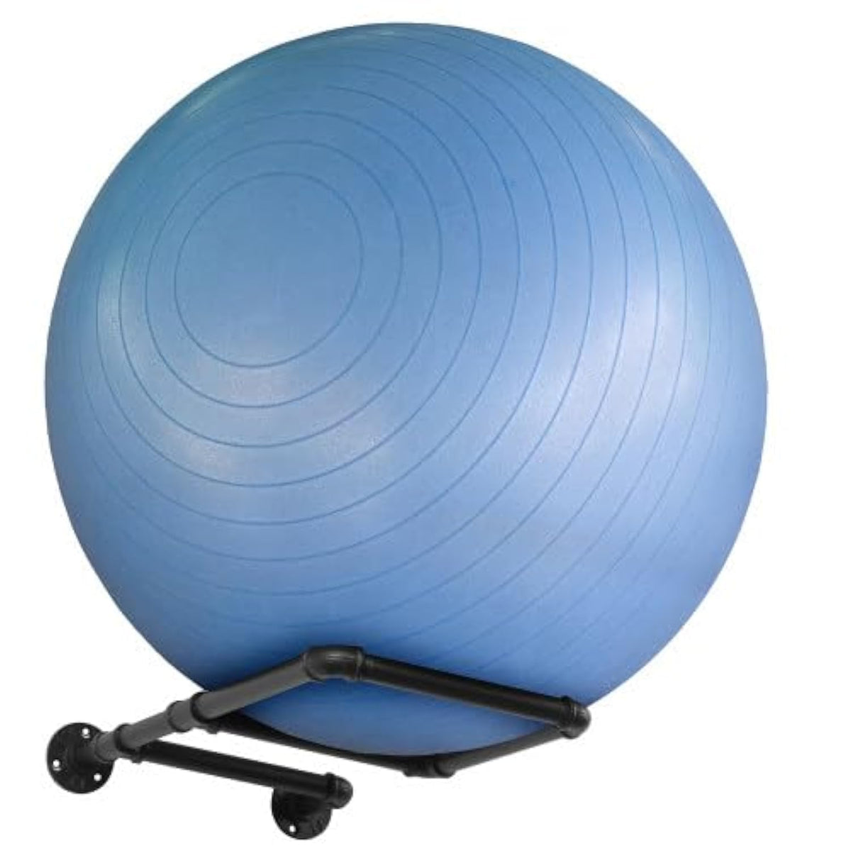 MyGift Yoga Ball Storage Wall Mount, Black Metal Pipe Racks for Exercise Ball Holder, Ball Storage for Home Gym or Studio