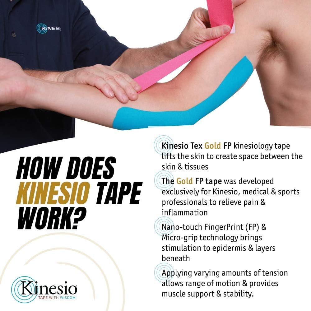 Kinesio Taping - Elastic Therapeutic Athletic Tape Tex Gold FP - Beige– 2 in. x 16.4 ft - 2 Pack