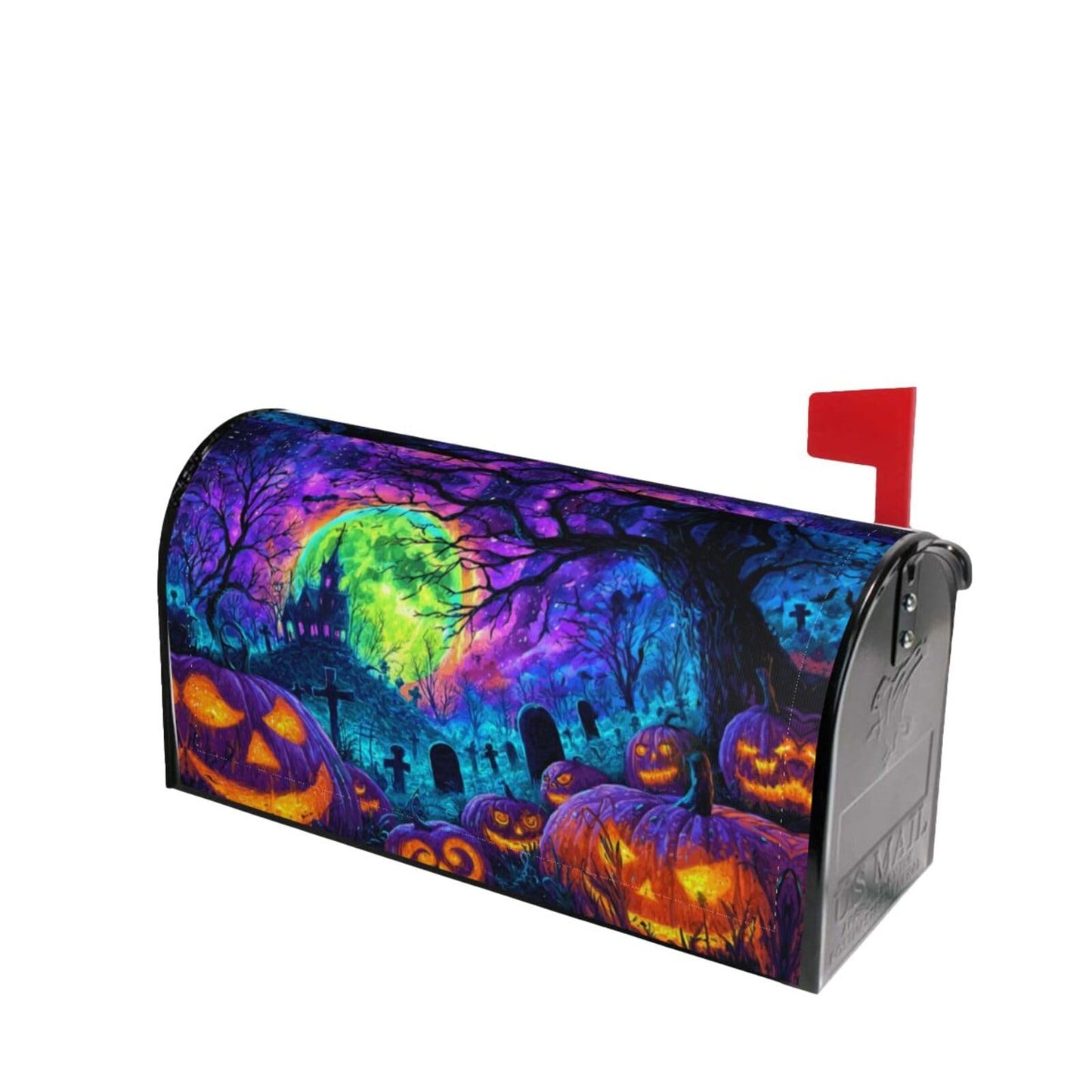 Taekifiyy Halloween Pumpkin Mailbox Covers Magnetic Letterbox Covers 21x18 Inch for Garden Outdoor Decoration