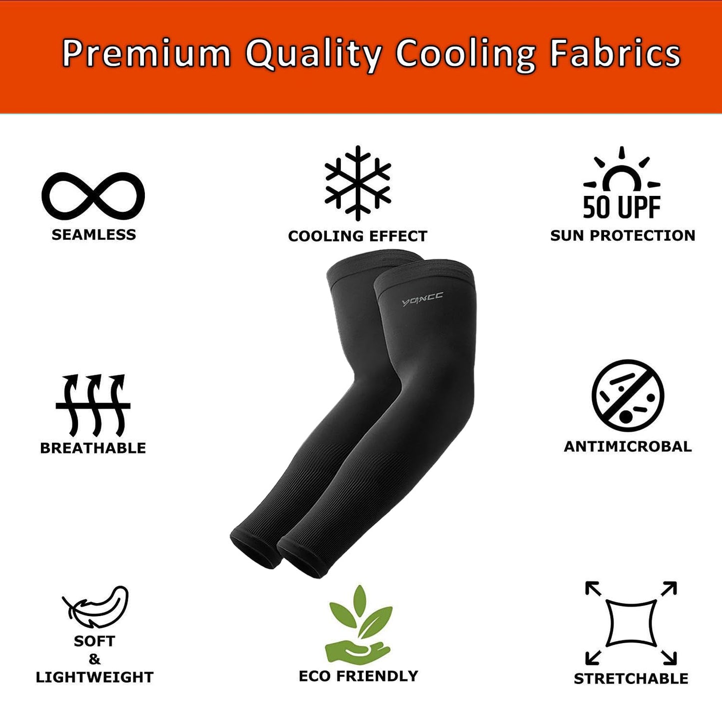 YQXCC 4 Pairs Arm Sleeves, Cooling UV Sun Protection Sports Compression Sleeves for Men Women, Golf Basketball