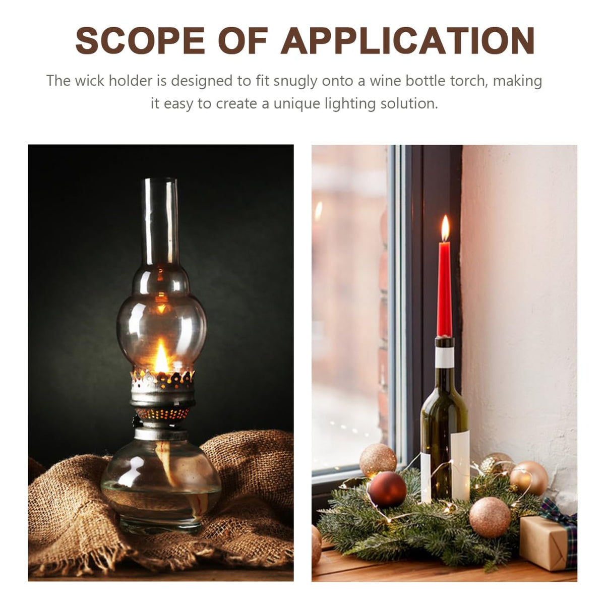 PRETYZOOM Wine Bottle Torch Kit Replacement Wicks with Torch Wick Holders and Lamp Covers 13.78 Inch for Outdoor Tiki and Garden Lantern DIY Projects