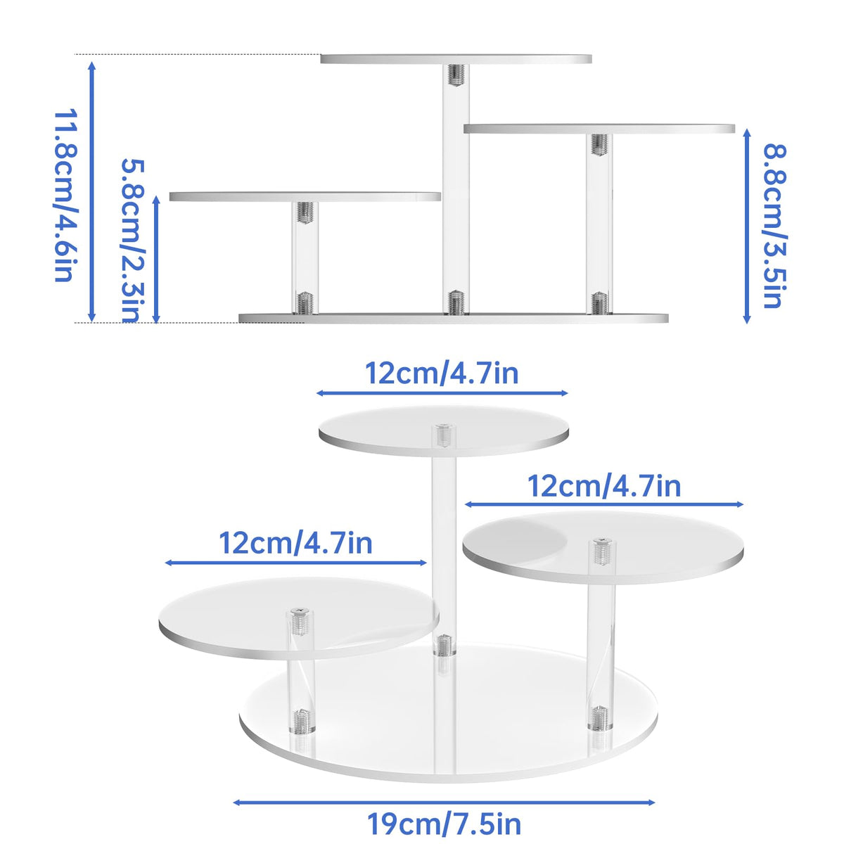 NiHome Clear Acrylic Display Stand for LEGO Botanical Collection Sets, Multi-Tier Showcase Figurine Display Shelf Riser for Collectibles and Room Decor, Perfume Riser Holder, Tabletop Plant Stand