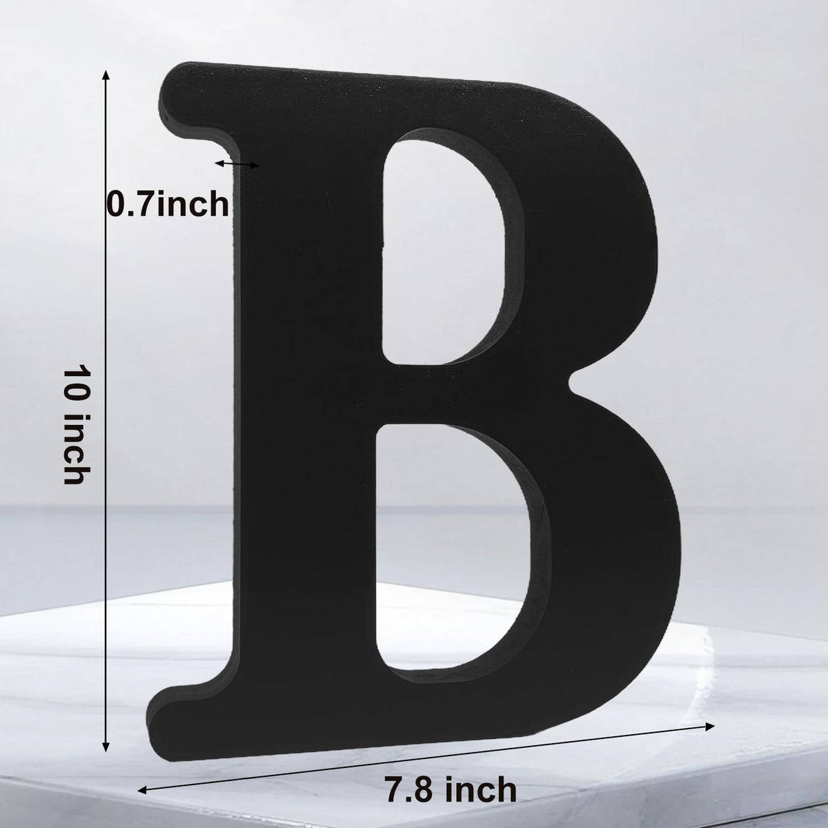 AOCEAN 10 Inch Black Wood Letters for Halloween Decorative Standing Slices Sign Board Decoration - Unfinished Craft Home Party Projects (B)