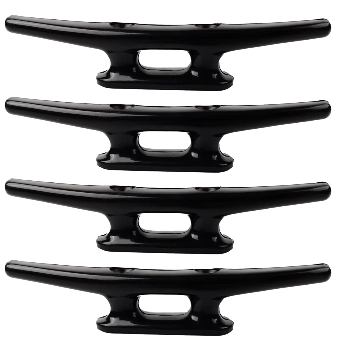 Laorde Nylon Boat Cleats Black, 4"/5"/6"/8", Marine Grade Dock Cleats for Rope, Kayak, Mooring, Canoe, Maritime Decor, Tie Down (5 inch 4 Pack)