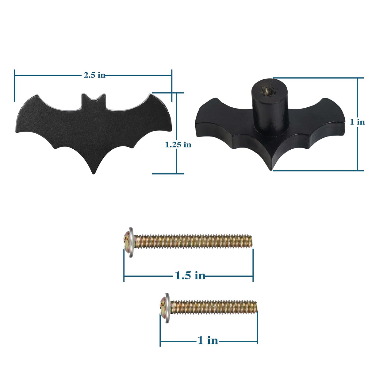 Gothvanity Gothic Bat Cabinet Knobs 8 Pack - Black Gothic Decor Handles for Kitchen Cabinet, Drawer, Dresser & Cupboard, Wooden 2.6x1.3 Inches