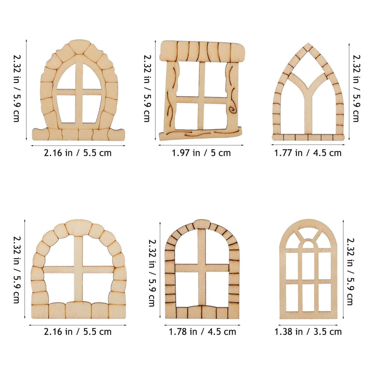 25 Pcs Unfinished Wood Fairy Door and Window Kit, Unpainted Miniature Oak Wooden Garden Doors Blank Windows for Crafts, DIY Fairy House Accessories for Wall Tree Dollhouse Decoration