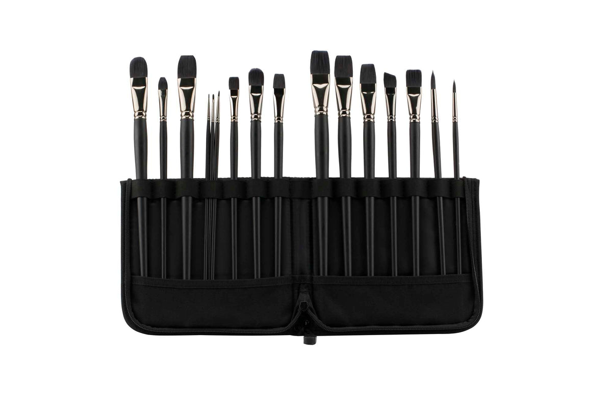 Creative Mark Folding Paint Easel & Travel Case - 13" Long - Compact Brush Holder Organizer for Long Handled Paintbrushes - Durable Paint Brush Bag for Storage - Holds up to 20 Brushes
