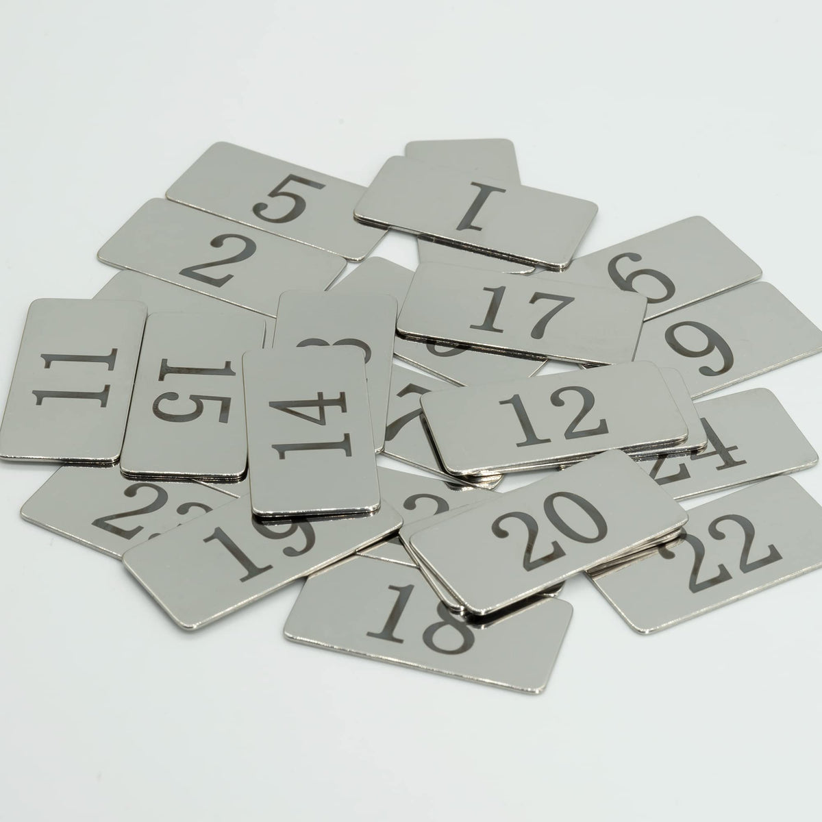 StayMax Rectangle Metal Numbered Tags Stainless Steel Number Tags Key Tags with No Holes (1-10)