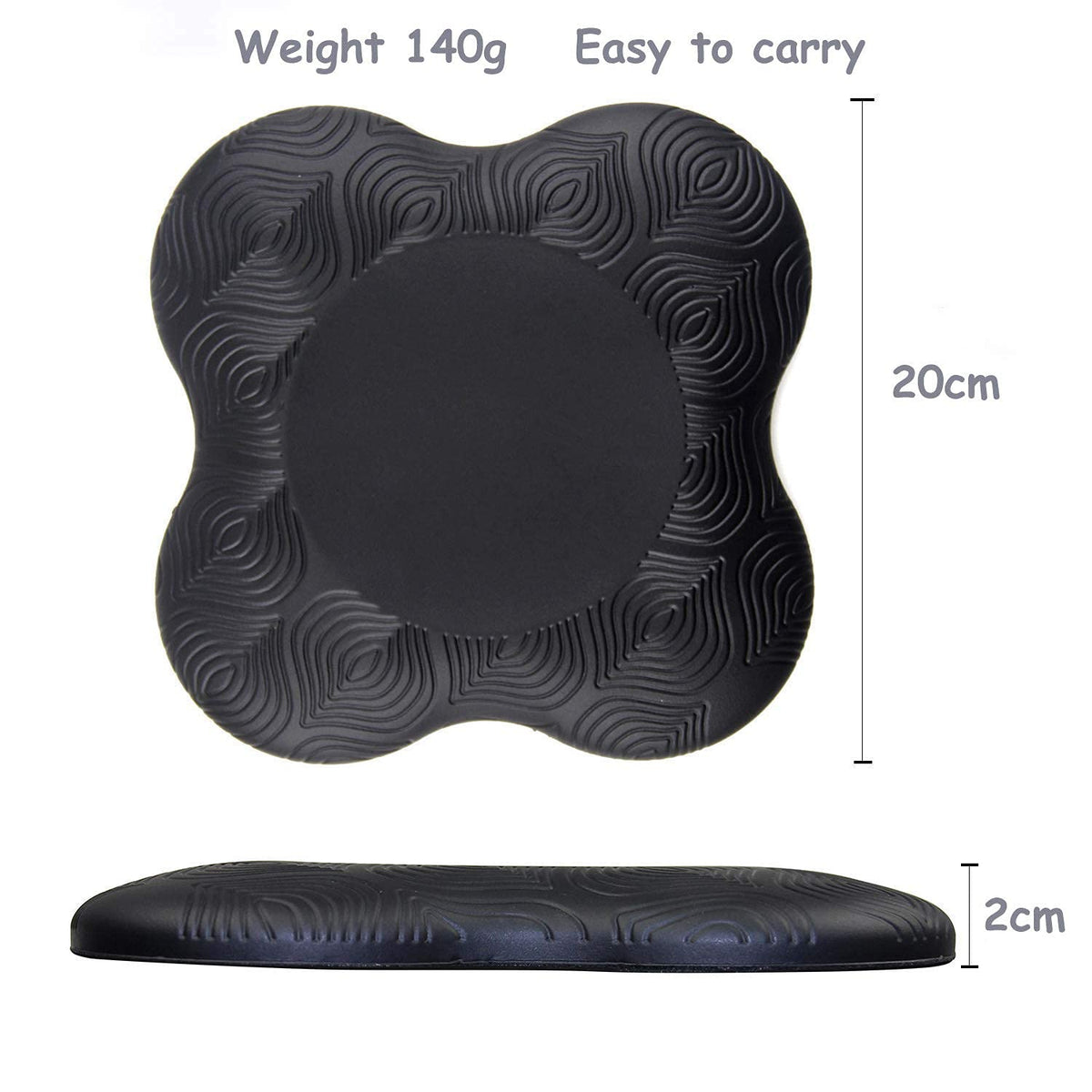 Zealtop Yoga Knee Pads Cushion Extra Thick for Knees Elbows Wrist Hands Head Foam Yoga pilates work out kneeling pad (black 2packs)