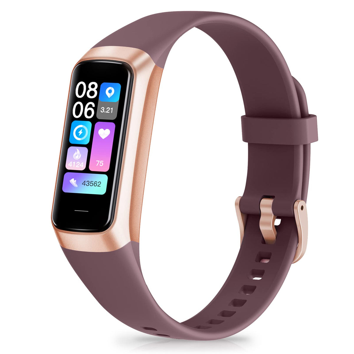 Zeacool Fitness Tracker with 24/7 Heart Rate, Blood Oxygen Blood Pressure Sleep Monitor, Activity Trackers 5 ATM Waterproof,Step Calorie Counter Pedometer Health Smart Watch for Women Men Bordeaux