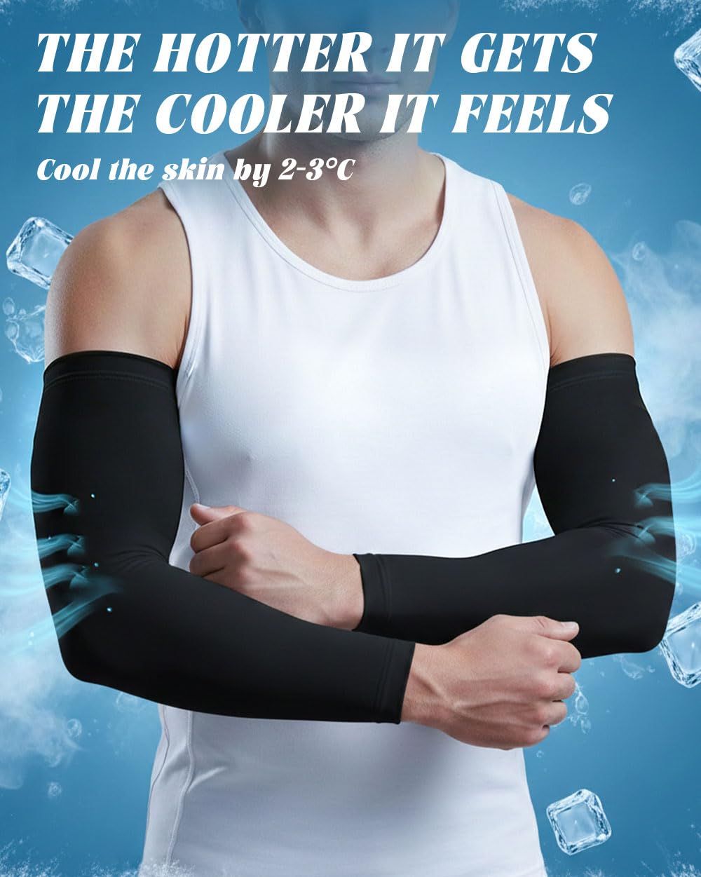 BHYTAKI Cooling Compression Arm Sleeves for Men Women,UPF50 UV Sun Protection Sleeves for Work Sport Tattoo Cover Up