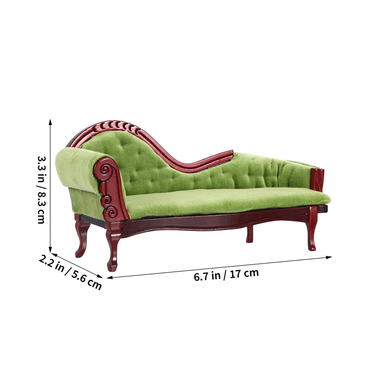 ABOOFAN 1:12 Scale Dollhouse Furniture, Victorian Miniature Couch with Carved Wood Frame, Miniature Sofa for Dollhouse Living Room Display