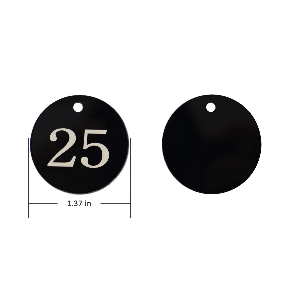 StayMax Acrylic ID Number Tags Key Tags with Key Rings Black (0-10)