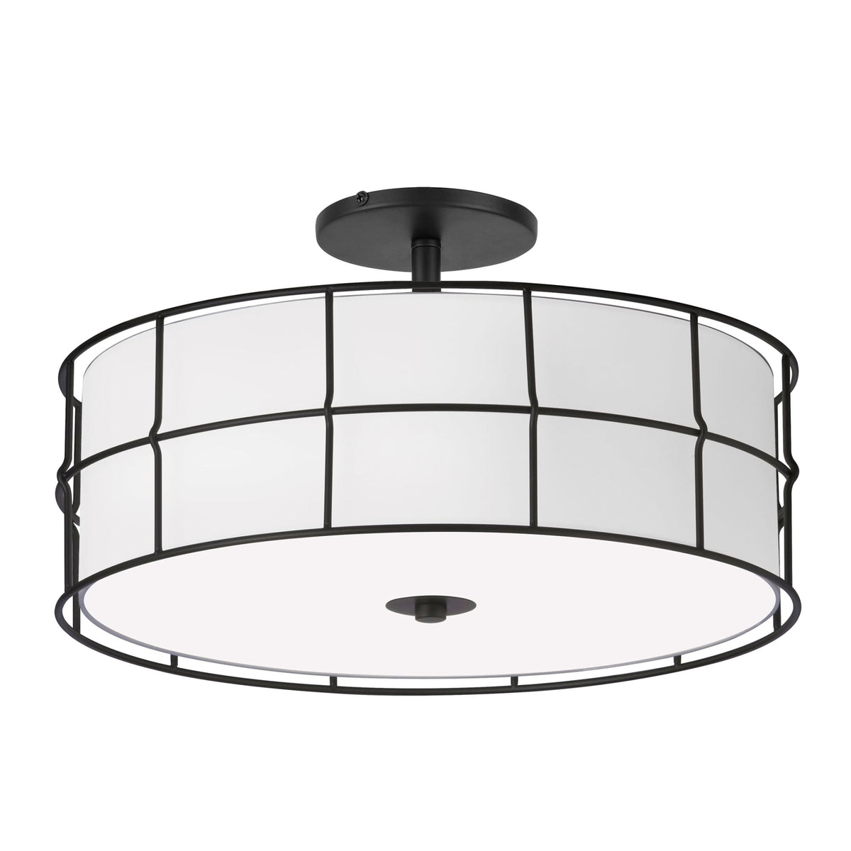 Dainolite 3 Light Semi-Flush Mount Ceiling Light, Matte Black, Model ALC-163SF-MB
