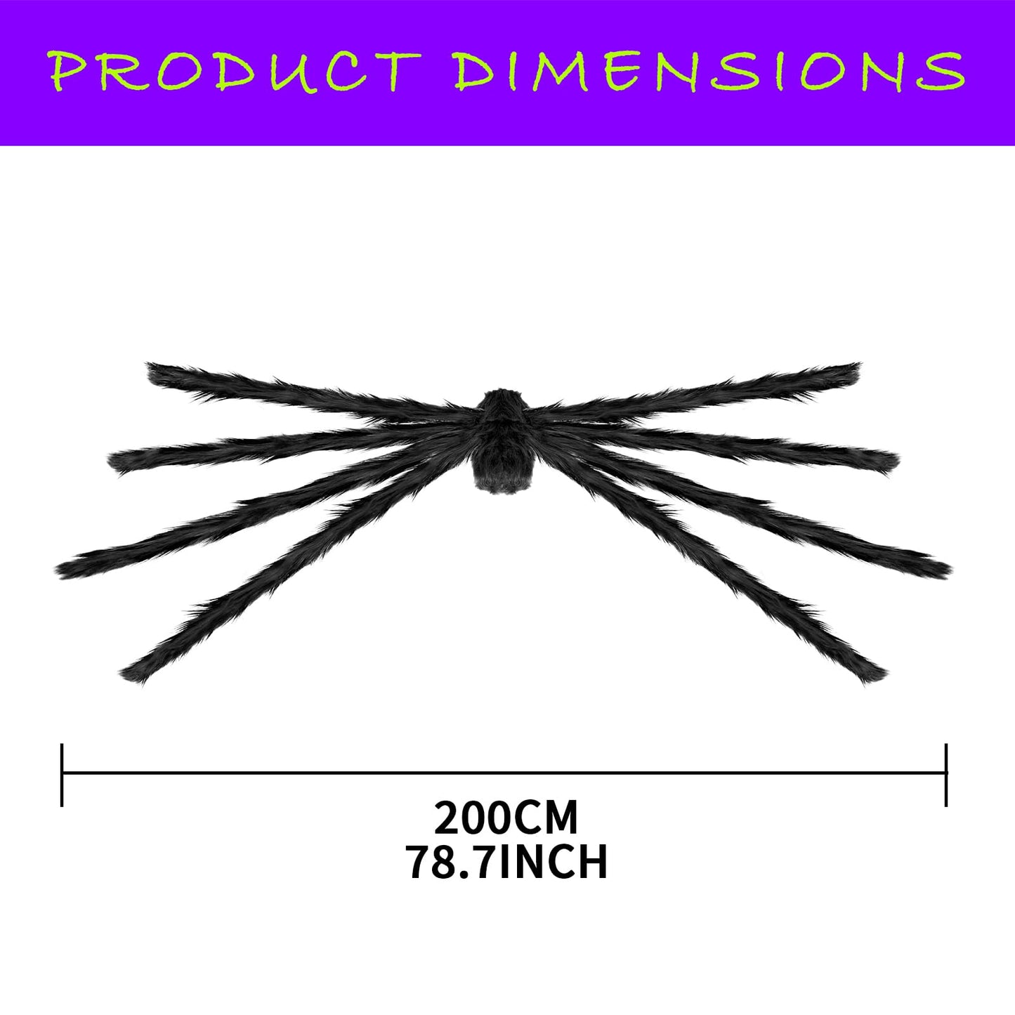 QPMR Halloween Decorations Outdoor, 2PCS 79" Scary Giant Spiders, Halloween Party Decorations, Large Haunted House Props,Yard Lawn Decorations Indoor Black